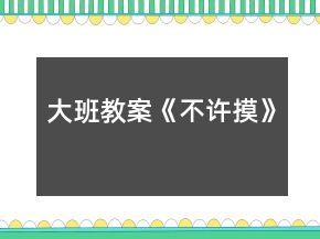 大班教案《不许摸》