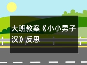 大班教案《小小男子汉》反思