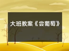 大班教案《尝葡萄》