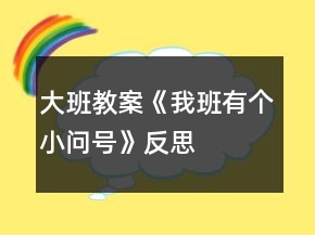 大班教案《我班有个小问号》反思