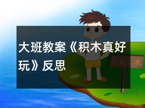 大班教案《积木真好玩》反思