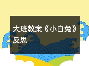 大班教案《小白兔》反思
