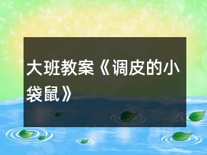 大班教案《调皮的小袋鼠》