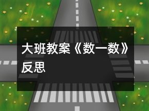 大班教案《数一数》反思