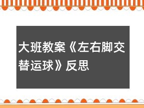 大班教案《左右脚交替运球》反思