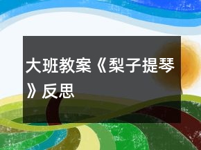 大班教案《梨子提琴》反思