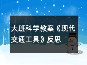 大班科学教案《现代交通工具》反思