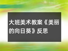 大班美术教案《美丽的向日葵》反思