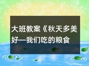大班教案《秋天多美好―我们吃的粮食》反思