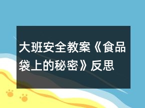 大班安全教案《食品袋上的秘密》反思
