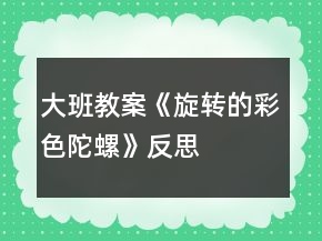 大班教案《旋转的彩色陀螺》反思
