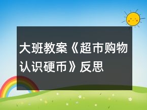 大班教案《超市购物认识硬币》反思