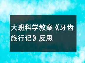 大班科学教案《牙齿旅行记》反思