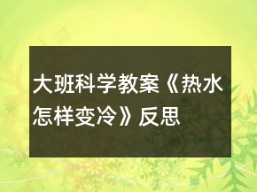 大班科学教案《热水怎样变冷》反思