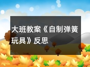 大班教案《自制弹簧玩具》反思