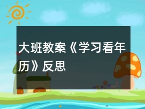 大班教案《学习看年历》反思