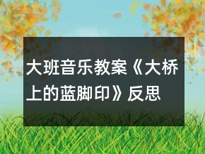 大班音乐教案《大桥上的蓝脚印》反思