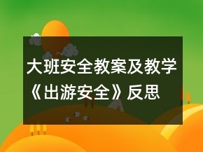 大班安全教案及教学《出游安全》反思