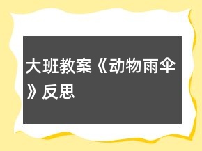 大班教案《动物雨伞》反思