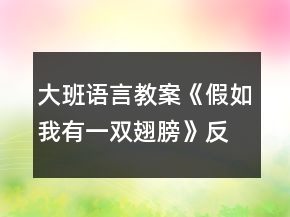 大班语言教案《假如我有一双翅膀》反思