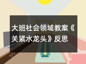 大班社会领域教案《关紧水龙头》反思