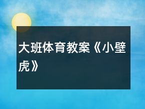 大班体育教案《小壁虎》