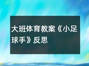 大班体育教案《小足球手》反思