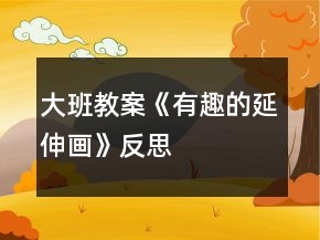 大班教案《有趣的延伸画》反思