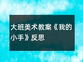 大班美术教案《我的小手》反思