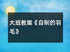 大班教案《自制的羽毛》