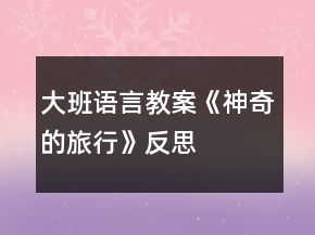 大班语言教案《神奇的旅行》反思