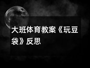 大班体育教案《玩豆袋》反思