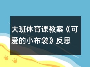 大班体育课教案《可爱的小布袋》反思