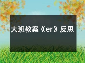 大班教案《er》反思
