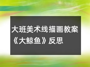 大班美术线描画教案《大鲸鱼》反思