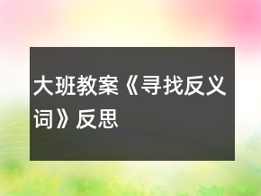大班教案《寻找反义词》反思