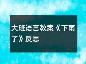 大班语言教案《下雨了》反思