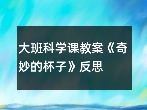 大班科学课教案《奇妙的杯子》反思