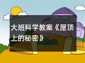 大班科学教案《屋顶上的秘密》