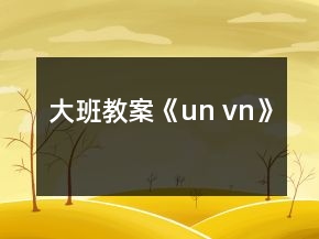 大班教案《un vn》