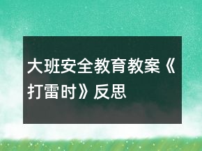 大班安全教育教案《打雷时》反思