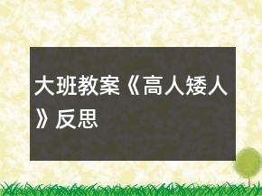 大班教案《高人矮人》反思