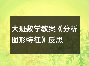 大班数学教案《分析图形特征》反思
