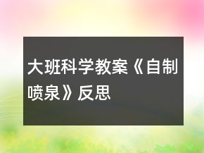 大班科学教案《自制喷泉》反思