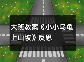 大班教案《小小乌龟上山坡》反思