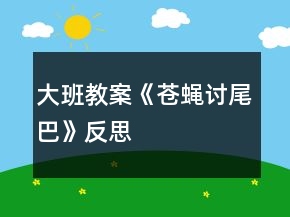 大班教案《苍蝇讨尾巴》反思