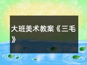 大班美术教案《三毛》