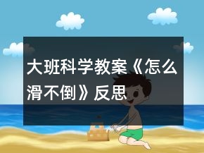 大班科学教案《怎么滑不倒》反思
