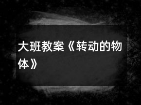 大班教案《转动的物体》