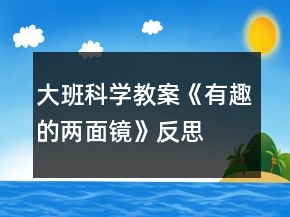 大班科学教案《有趣的两面镜》反思